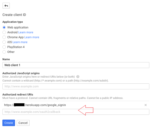 Get OAuth 2.0 Client ID - Google Developers Console